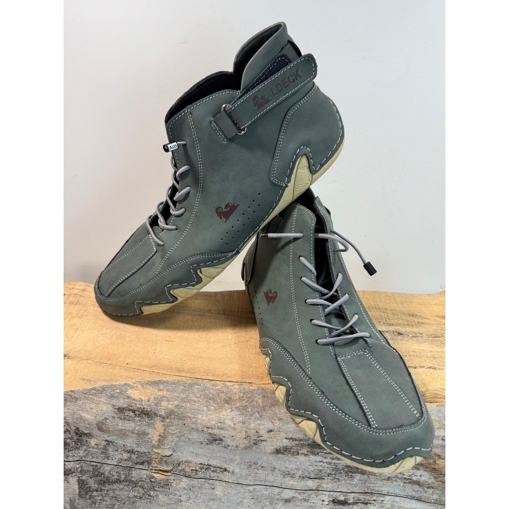 LDECK Mens 48 Mid Top Driving Shoes Slate Green Nubuck Style Sneakers